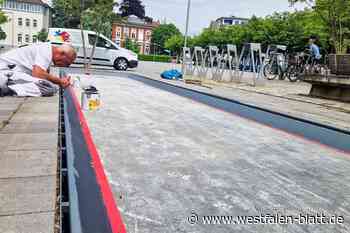 Wasserspiel in Bünde ist oft defekt und nun auch noch im Weg