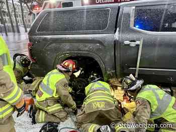Firefighters rescue man trapped under truck near U of O