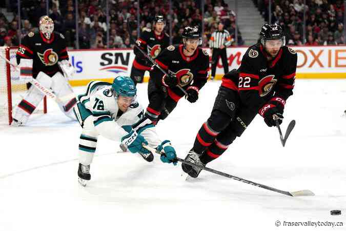 Healthier Senators sink Sharks 5-3, snap five-game losing skid