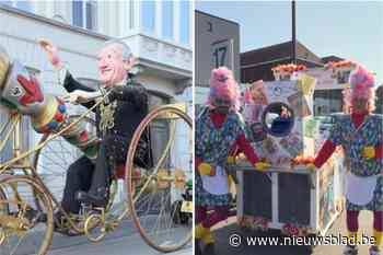 LIVE AALST CARNAVAL. Carnavalisten maken zich op voor de stoet, losse groep drijft spot met Didier Reynders