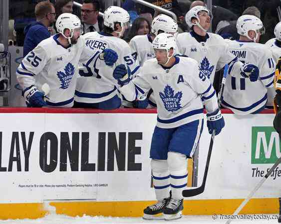 NHL roundup: Maple Leafs win fifth straight, beat Penguins 6-5 in OT