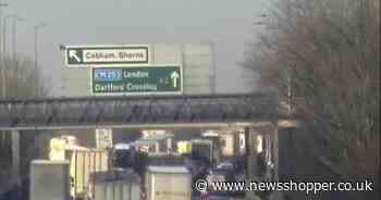 LIVE as large crash and flipped vehicle part CLOSES parts of A2
