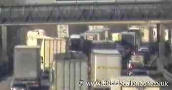 Woman in hospital after car overturns in crash on A2 near Gravesend
