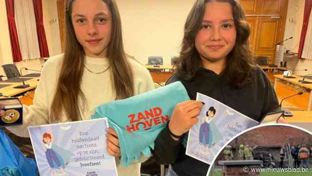 Gemeente Zandhoven geeft Lucía (13) en Josefien (13) medailles van heldenmoed nadat ze man van verdrinkingsdood hebben gered