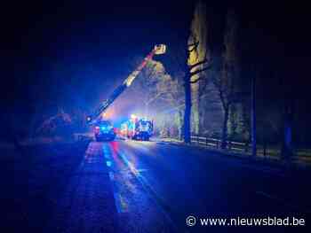 Garage, auto en wasplaats branden uit op Napoleonweg in Pelt