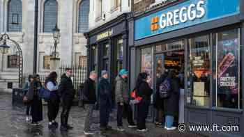 Greggs warns of ‘tough’ year as sales growth slows
