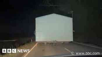 Static caravan blocks Fen road