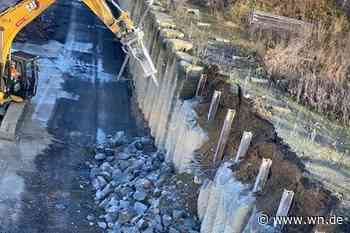 Kuriosum an B51: Erst werden die Bohrpfähle gegossen und dann geköpft