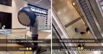 Video goes viral as 'heavy seat' is chucked from height at Westfield Stratford
