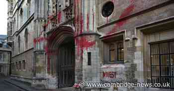 Students cover Cambridge University building with red paint in pro-Palestine protest