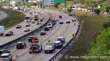 Drone video shows bumper-to-bumper traffic after fatal motorcycle crash shuts Palmetto Expressway