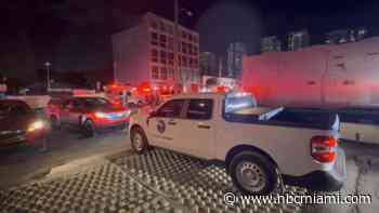 Firefighter OK after falling through roof while fighting blaze at Miami building