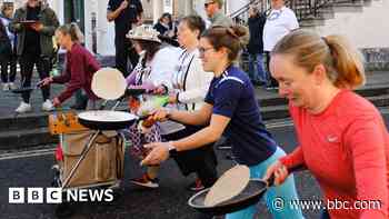 Pancake flipping races captured across south
