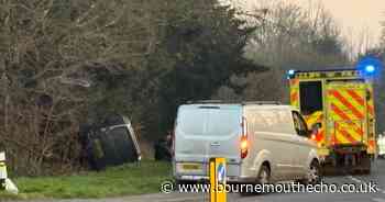 LIVE: Van flips over on A338 in crash