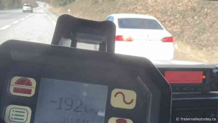 Surrey man, male foreign national busted for excessive speed on Hwy. 1 east of Chilliwack