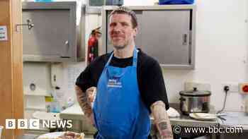 Punk band frontman helps out at homeless charity