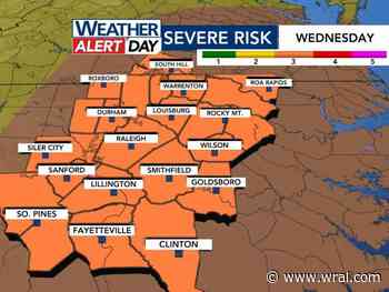 ⚠️WRAL Weather Alert Day⚠️ NC braces for rare Level 3 risk for severe storms Wednesday; wind damage, tornadoes possible