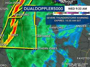 Live updates: Severe thunderstorm warning issued for Moore County; nearly 20,000 without power across the state