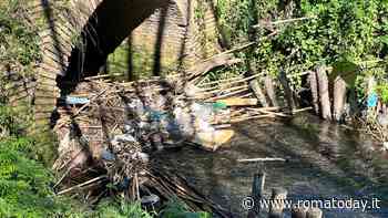 Caffarella, nel fiume Almone si è formata una diga di rifiuti: rischiano di esondare nel parco