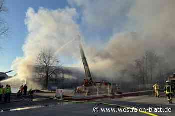 Mehr als 120 Einsatzkräfte bekämpfen Feuer bei Relux in Löhne