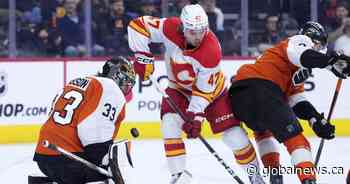 Zary scores twice in 2 minutes as Flames beat Flyers 6-3