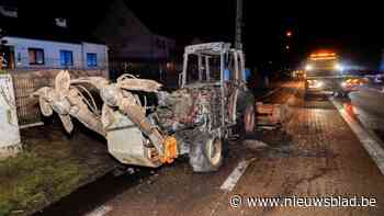 Tractor gaat in vlammen op in Kortessem