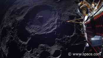 Private Athena moon lander beams home amazing video of south pole touchdown site