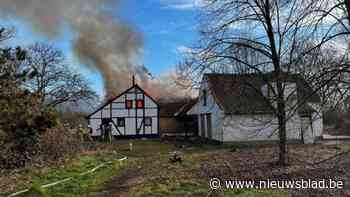 Brandweer blust uitslaande brand in verlaten boerderij in Hasselt