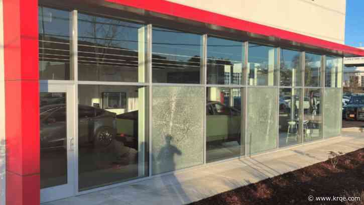 Bullet holes, shattered windows discovered at Oregon Tesla dealership