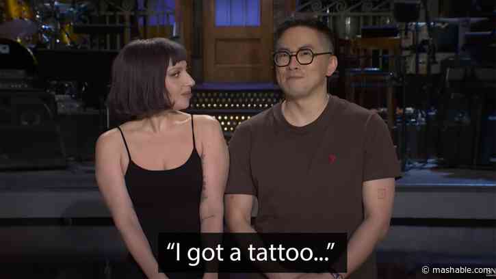 Lady Gaga is unimpressed with Bowen Yangs "Alejandro" tattoo in "SNL" skit