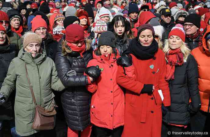 Anti-Trump demonstrators rally cities across Quebec for women’s rights