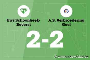 EWS Schoonbeek-Beverst sleept gelijkspel uit de brand in de thuiswedstrijd tegen ASV Geel