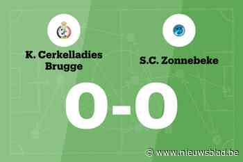 Cerkelladies Brugge B beëindigt reeks nederlagen met gelijkspel tegen SC Zonnebeke