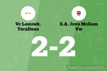 Leeuwkens Teralfene B speelt gelijk in thuiswedstrijd tegen Juve Mollem