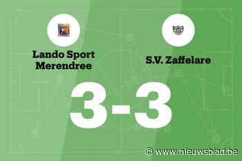 LS Merendree en SV Zaffelare eindigt op 3-3