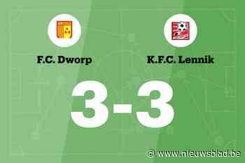 Dworp sleept gelijkspel uit de brand in de thuiswedstrijd tegen Lennik