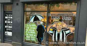Newcastle city centre salon gears up for Carabao Cup final with epic window display
