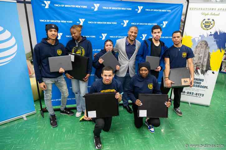 Photos: Free laptops given to 58 Bronx teens, courtesy of YMCA of Greater New York and AT&T