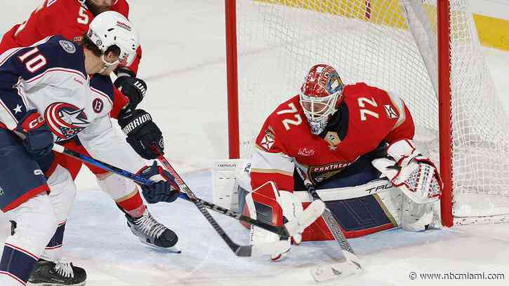 Panthers' Bobrovksy shuts out Blue Jackets 3-0, moves to 10th on NHL wins list