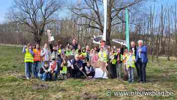 Leerlingen steken 1.750 bomen in de grond op perceel aan Hillekensweg