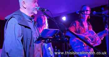 Which pop legend dropped by to sing backing vocals at a tiny north London club?