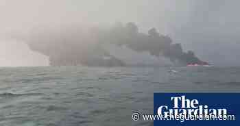 Footage shows oil tanker and cargo vessel on fire in North Sea &nbsp;video report