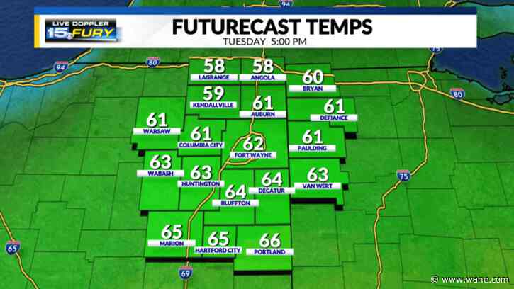 April temperatures today; temps in 70s coming this week
