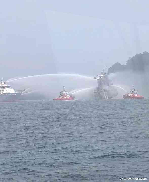 The UK fears environmental damage as ships burn after North Sea collision