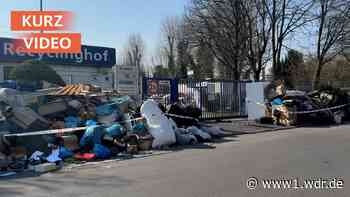 Müllberge vor Wertstoffhof - Warnstreik im öffentlichen Dienst