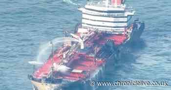 Ships 'burn through the night' following North Sea collision as crew member still missing