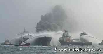 North Sea crash video shows how ship ploughed into oil tanker - prompting urgent mayday call