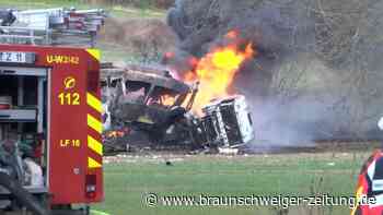 Tanklaster und Straßenbahn brennen nach Kollision – drei Tote