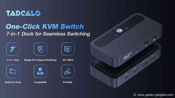 Tadcalo 7-in-1 KVM Dock: The Ultimate Workspace Upgrade $59