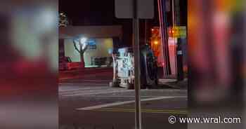 Car overturns in Durham on West Club Boulevard